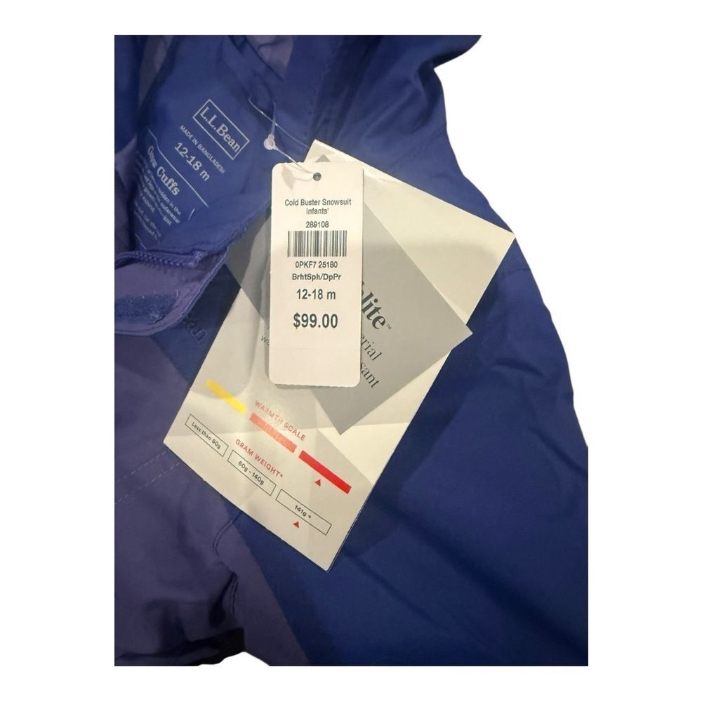 LL Bean Cold Buster Infant Snowsuit 12–18M Purple Blue NWT Thinsulate - Picture 6 of 7